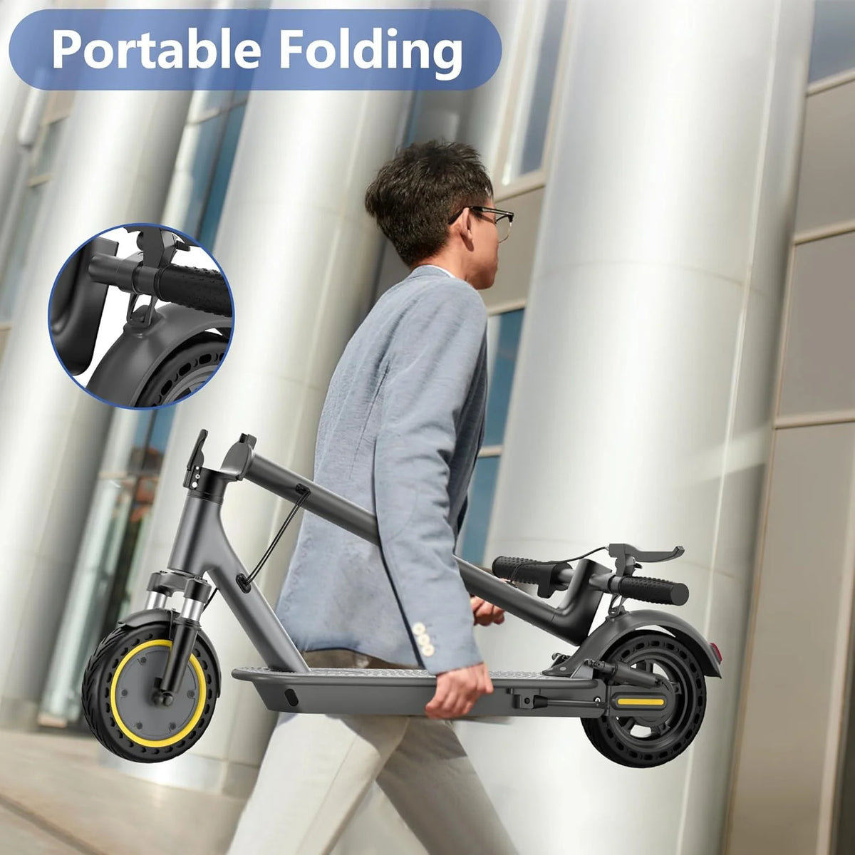 Electric Scooter Adults.Max 19/27/49 Miles Ranges.Top Speed 19/22 mph.350/750W Peak Motor. Folding E-Scooter with Dual Braking Dual Suspension