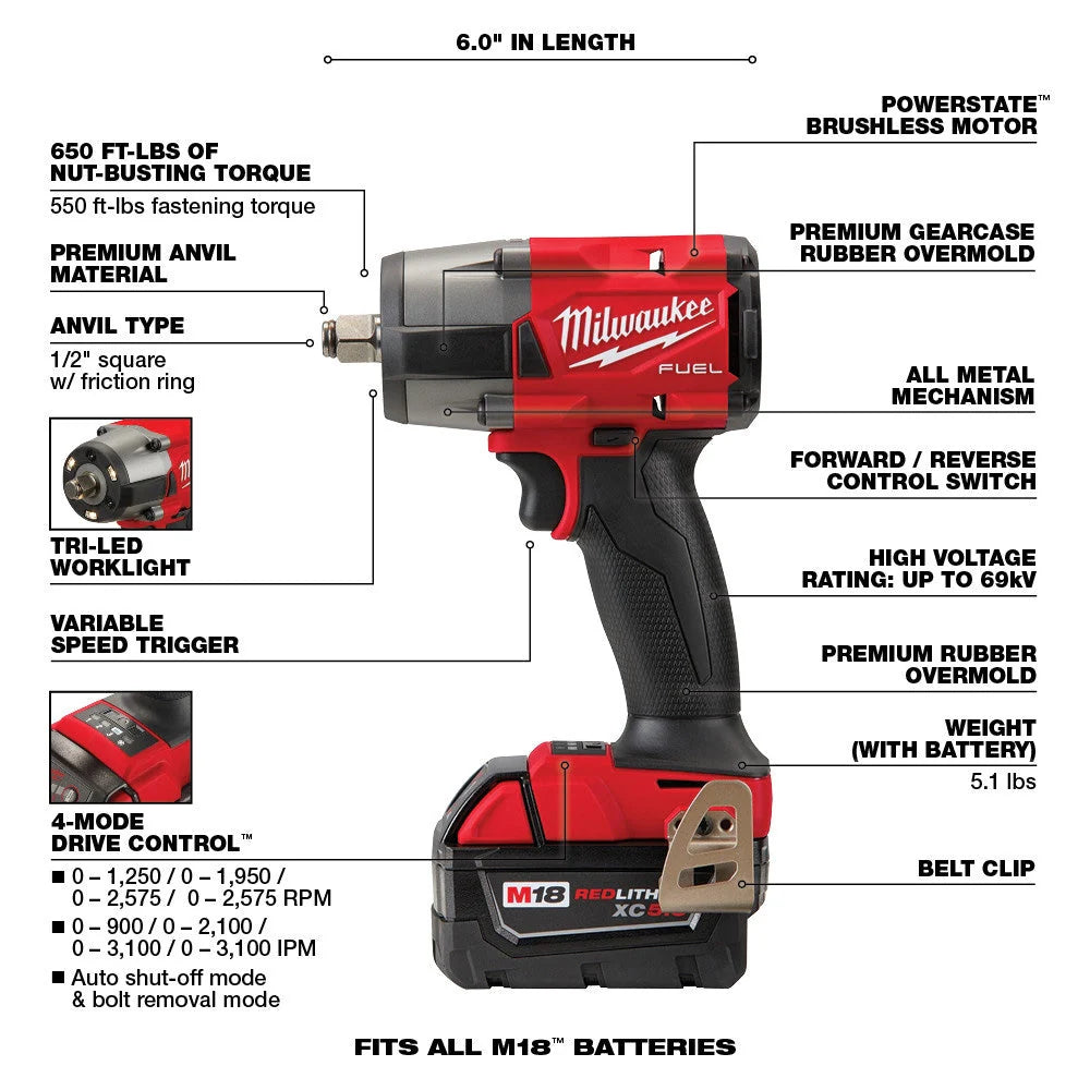 18V M18 Lithium-Ion Brushless Cordless 7-Tool Combo Kit 5.0 Ah