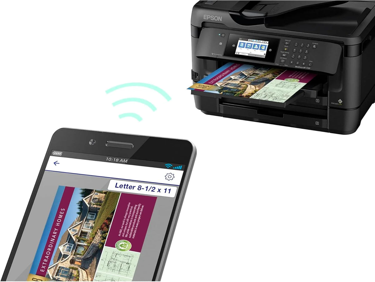 Wireless wide-format color inkjet printer. featuring functions of copying. scanning. faxing. wireless connection and Ethernet.
