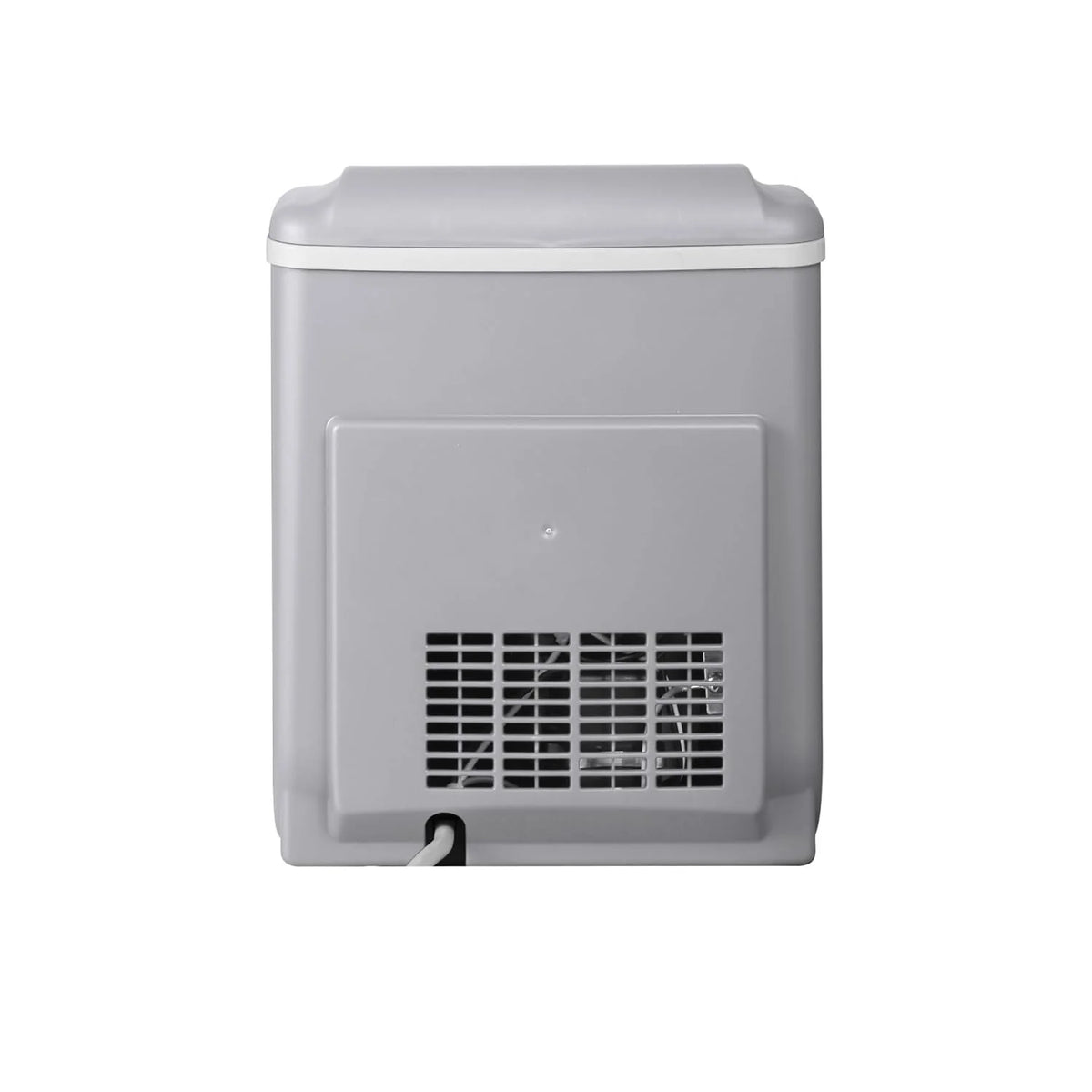 Compact desktop ice machine. capable of producing 26 pounds of ice per day. black color