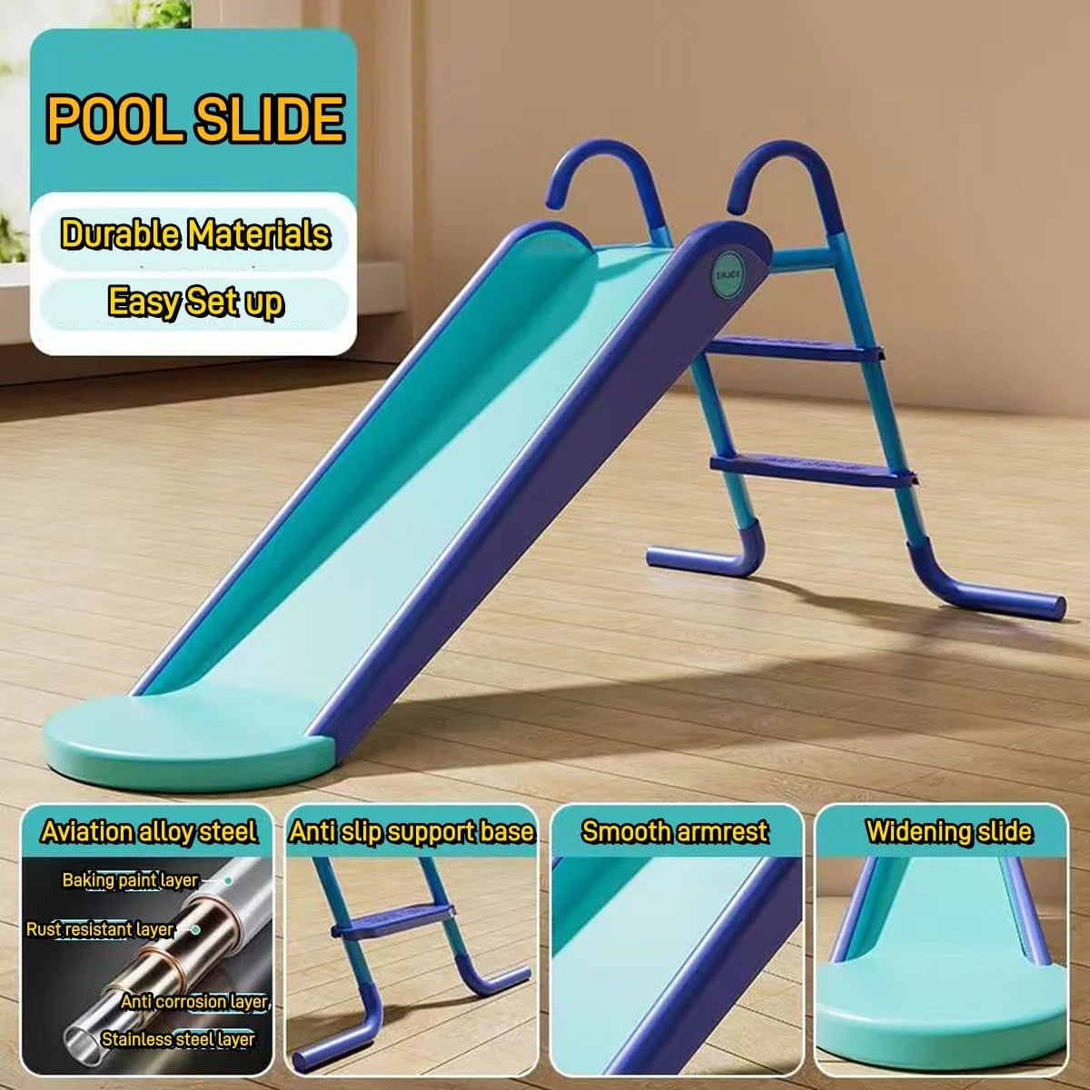 Pool Slide Inflatable Swimming Water Slide. Summer Swimming Pool Supplies Universal Trampoline Ladder Backyard Slide Home Playground Equipment