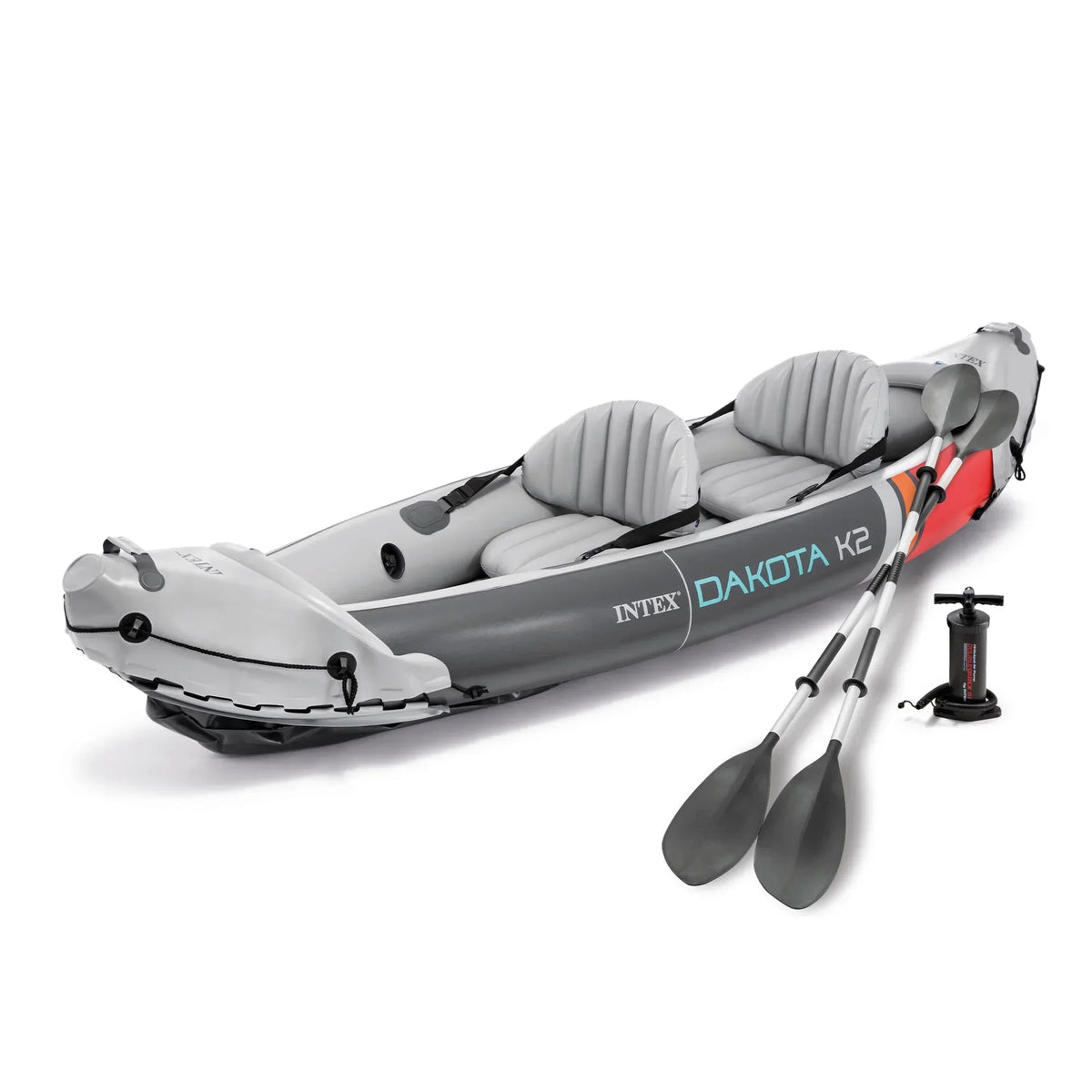 2025 Intex Dakota K2 Kayak inflable de vinilo para 2 personas. con remos y bomba – Caja abierta