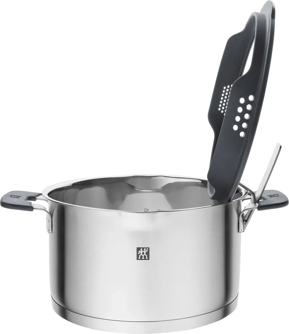 ZWILLING Simplify Kochtopf-Set 5-teilig. Mit Ausgießfunktion. Stay-Cool-Griffe. Induktionsgeeignet. Edelstahl. Silber
