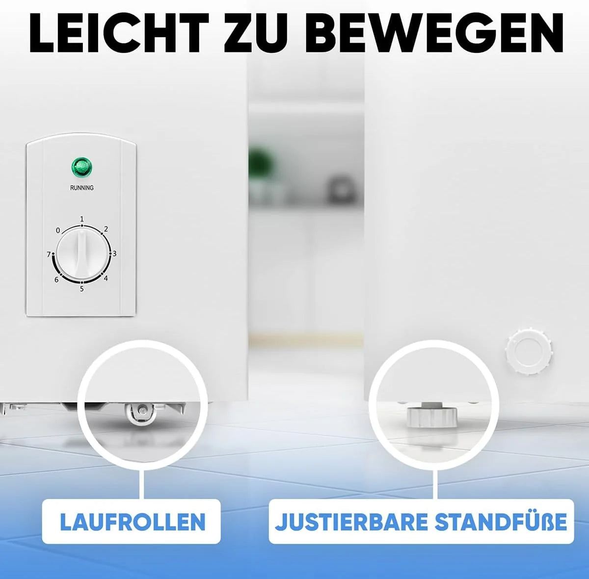 Bomann. 100L Gefriertruhe weiß GT7355 – 4 Sterne. Temperatur ≤ -18°C. Gefriervermögen 4.5 kg/24h. Kontrollleuchte. Temperatureinstellung. abnehmbar.