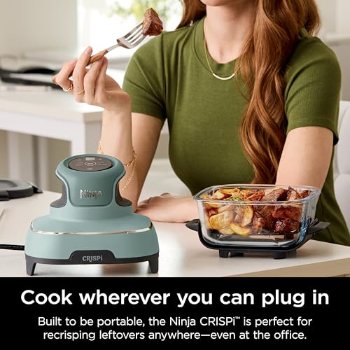2026 Ninja Crispi Freidora de Aire Caliente. Compatible con Microondas. Congelador y Lavavajillas. Sistema de Cocina Portátil en Vidrio No Tóxico.