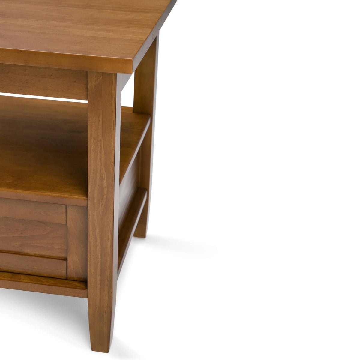 20 Inch Wide Solid Wood Rectangle End Table. Transitional Side Table
