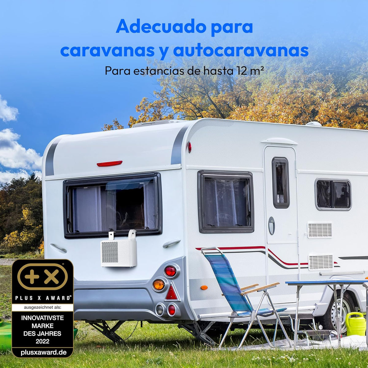 MEDION Smart Split Aire Acondicionado Caravana P502 (5000 BTU. 3 en 1. Refrigeración. Deshumidificación. Ventilador. hasta 12 m². ideal para caravanas