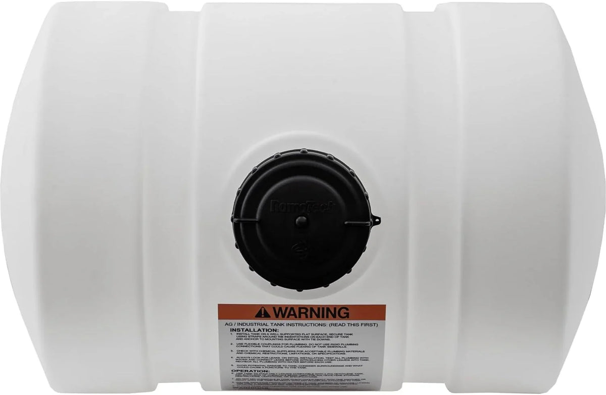 Horizontal Polyethylene Reservoir Water Tank with Legs. 550 Gallon. Made in the USA. Poly Tank for Water and Non-Flammable Liquids. Rust and Corrosion Proof