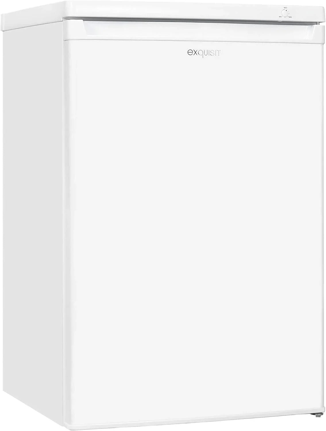 Exquisit Congelador Table Top 91L. Color Blanco. Clase E. Congelador 4 Estrellas. 4 Cajones Transparentes. Puerta Reversible. Control de Temperatura.