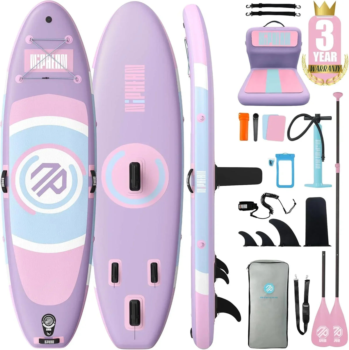 Niphean Tabla Paddle Surf Hinchable. Tabla de Paddle Surf 305 cm con Aletas de Equilibrio para Principiantes y Accesorios Resistentes. Sup Board para