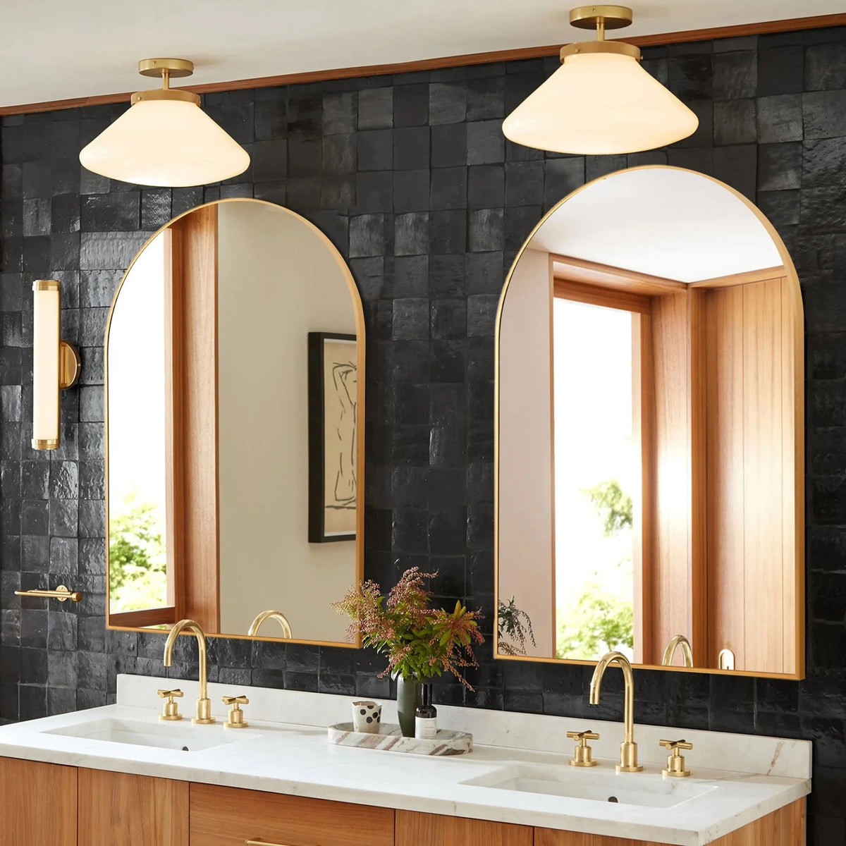 2 Pack 36x24 Inch Arched Bathroom Vanity Mirrors. Wall Mounted Decorative Mirrors for Bathroom and Bedroom