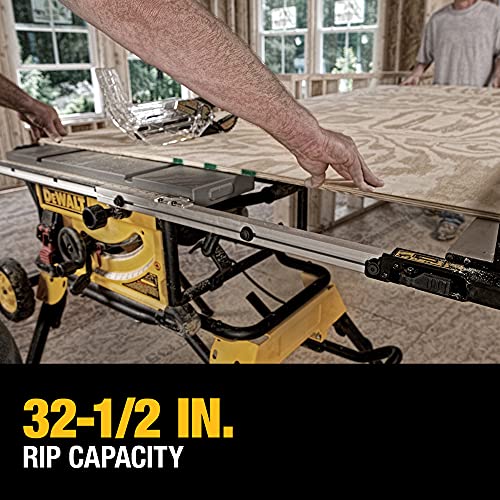 10 Inch Table Saw. 32-1/2 Inch Rip Capacity. 15 Amp Motor. With Rolling