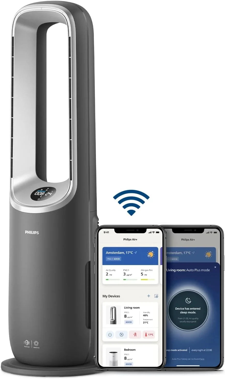 Philips Air Performer 3-in-1: Luftreiniger. Heiz- und Kühlgebläse - Reinigt 70 m². Entfernt 99.97% der Allergene und Schadstoffe. HEPA-Filter.