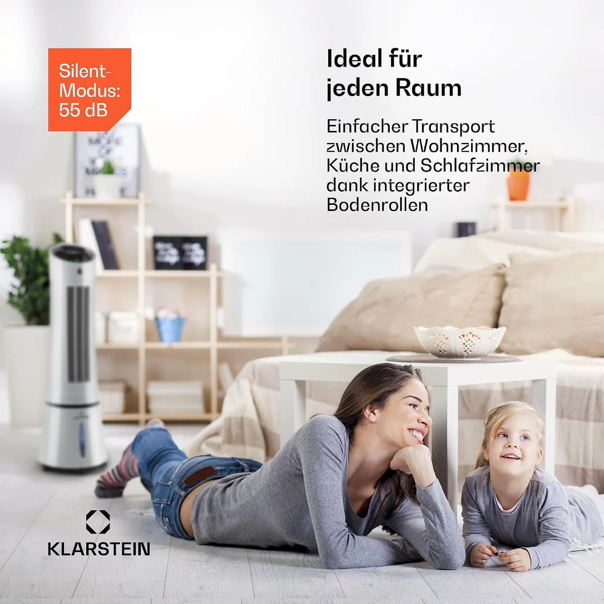 Klarstein 4-in-1: Smart Luftkühler. Ventilator. Luftbefeuchter & Ionisation I 6 L Wassertank. Oszillation. 30 W. 210 m³/h. Timer I Klimagerät ohne