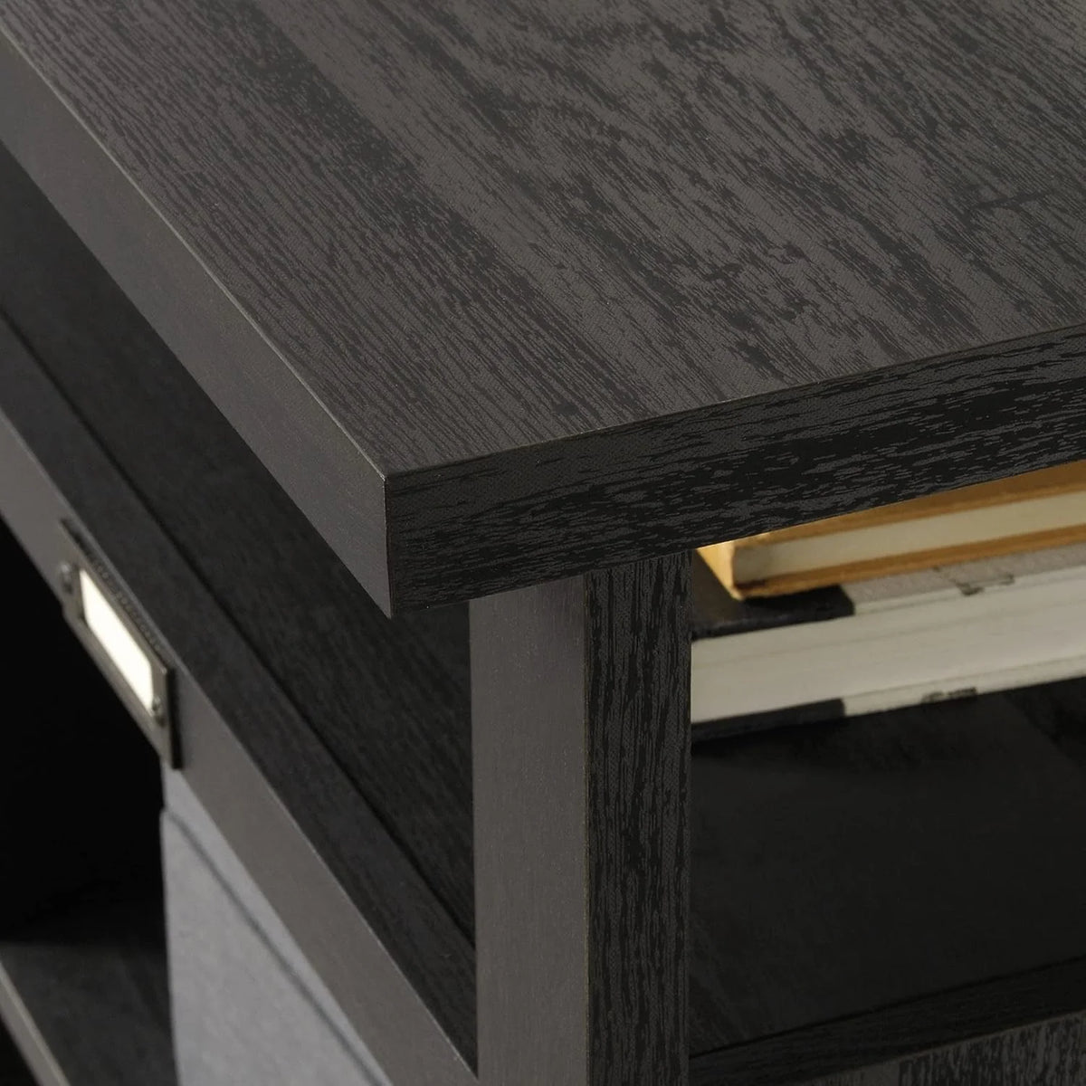 36-inch high 4-section bookshelf. Raven oak color