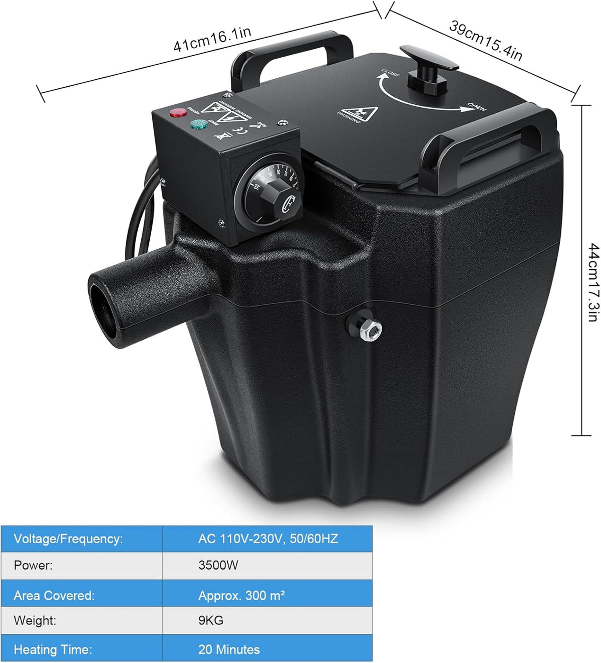 Dry Ice Fog Machine. 3500W Low Lying Fog Machine. Dry Ice Machine with Tube Nozzle High Density Fog Smoke for Wedding Party Events Stage Concert Club Performance DJ (Black)