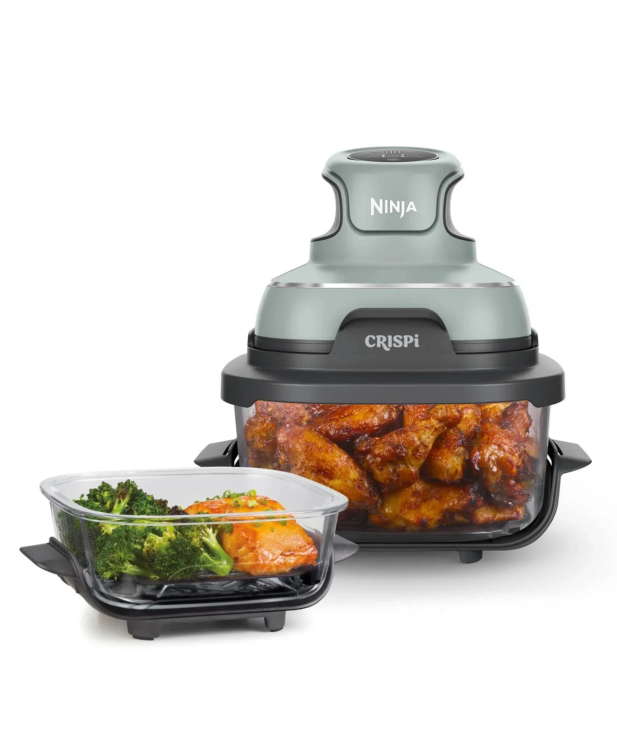 2026 Ninja Crispi Freidora de Aire Caliente. Compatible con Microondas. Congelador y Lavavajillas. Sistema de Cocina Portátil en Vidrio No Tóxico.