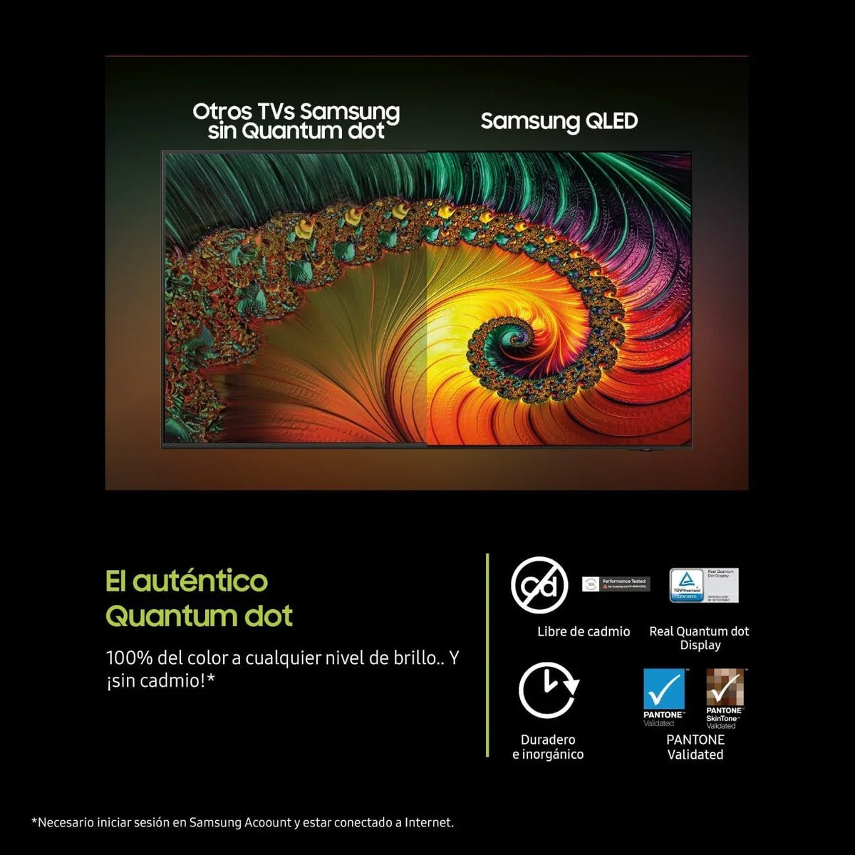 Samsung TV 50 Pulgadas QLED QE1F 4K Smart TV. Imagen y Sonido con IA 4K. Samsung Vision AI. el auténtico Quantum Dot TV Plus