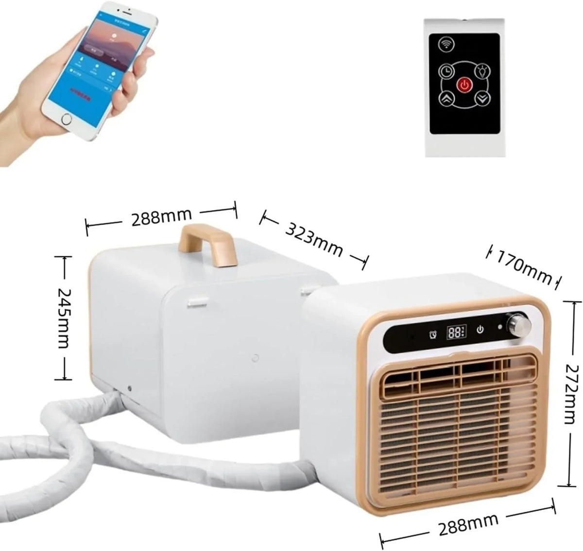 Tragbare Mini-Klimaanlage. Split-Kühlsystem. 5000 BTU. leise Kühlung. keine Fensterabdichtung erforderlich. Touch-Bedienung & Fernbedienung. Timer-