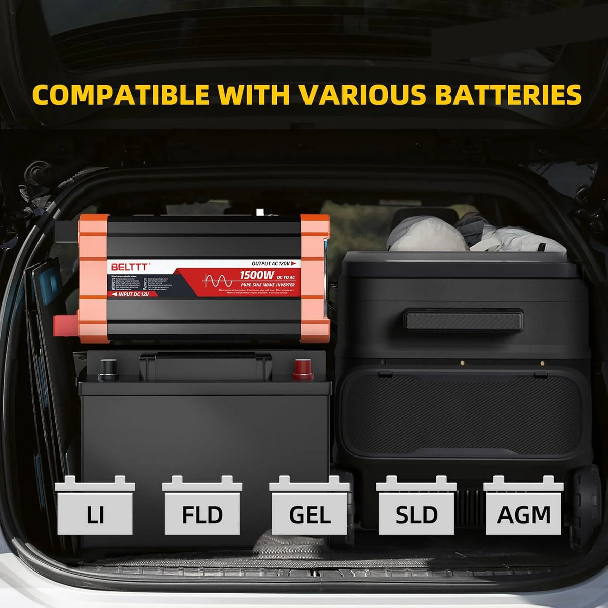 2000W Pure Sine Wave Inverter. Car Power Inverter 12V to 120V AC Converter for RV. Truck. Solar. Outdoor with Dual AC and 20A Socket. 5V 2.1A USB. Surge 4000W. Hardwire Port. Remote Controller