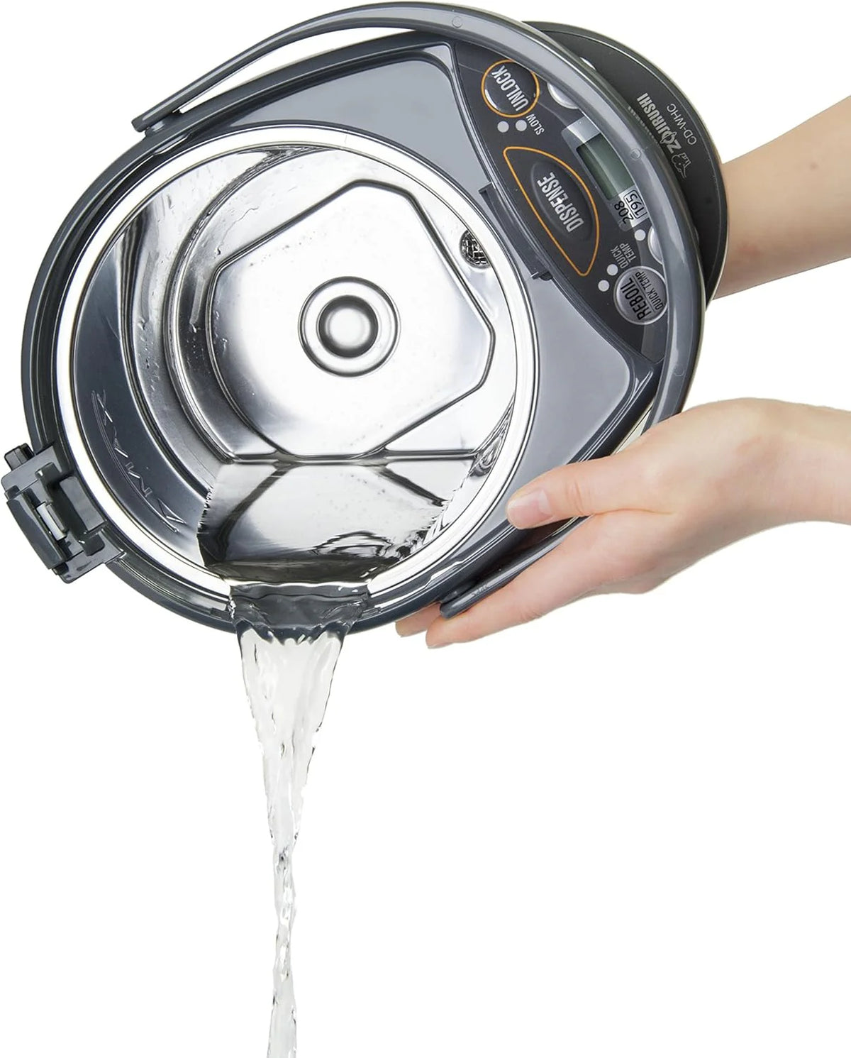 Water heater and hot water dispenser. capacity 135 ounces. stainless steel gray