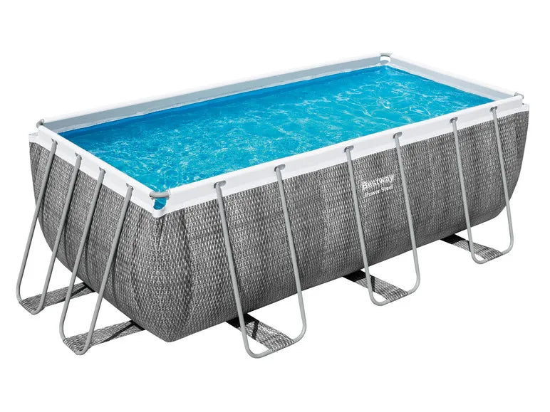 Power Steel Frame Pool Komplett-Set mit Filterpumpe. ca. L 412 x B 201 x L 122 cm