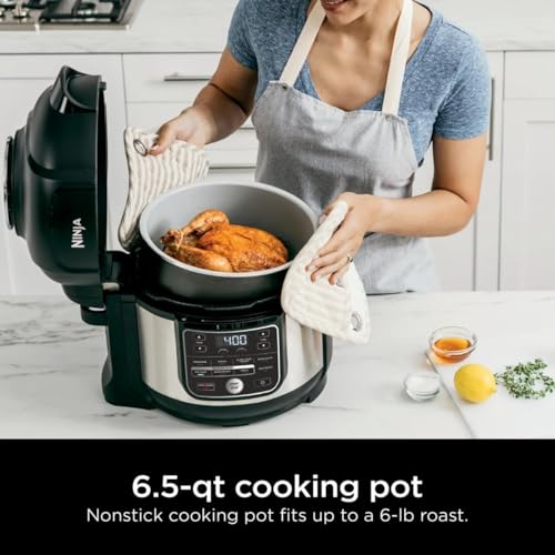 10-in-1 6.5-Qt Pressure Cooker and Air Fryer Multicooker. Stainless Steel