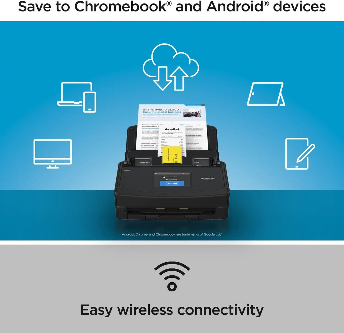 iX1600 Wireless or USB High-Speed Cloud Enabled Document. Photo & Receipt Scanner with Large Touchscreen and Auto Document Feeder for Mac or PC. 17 watts. Black