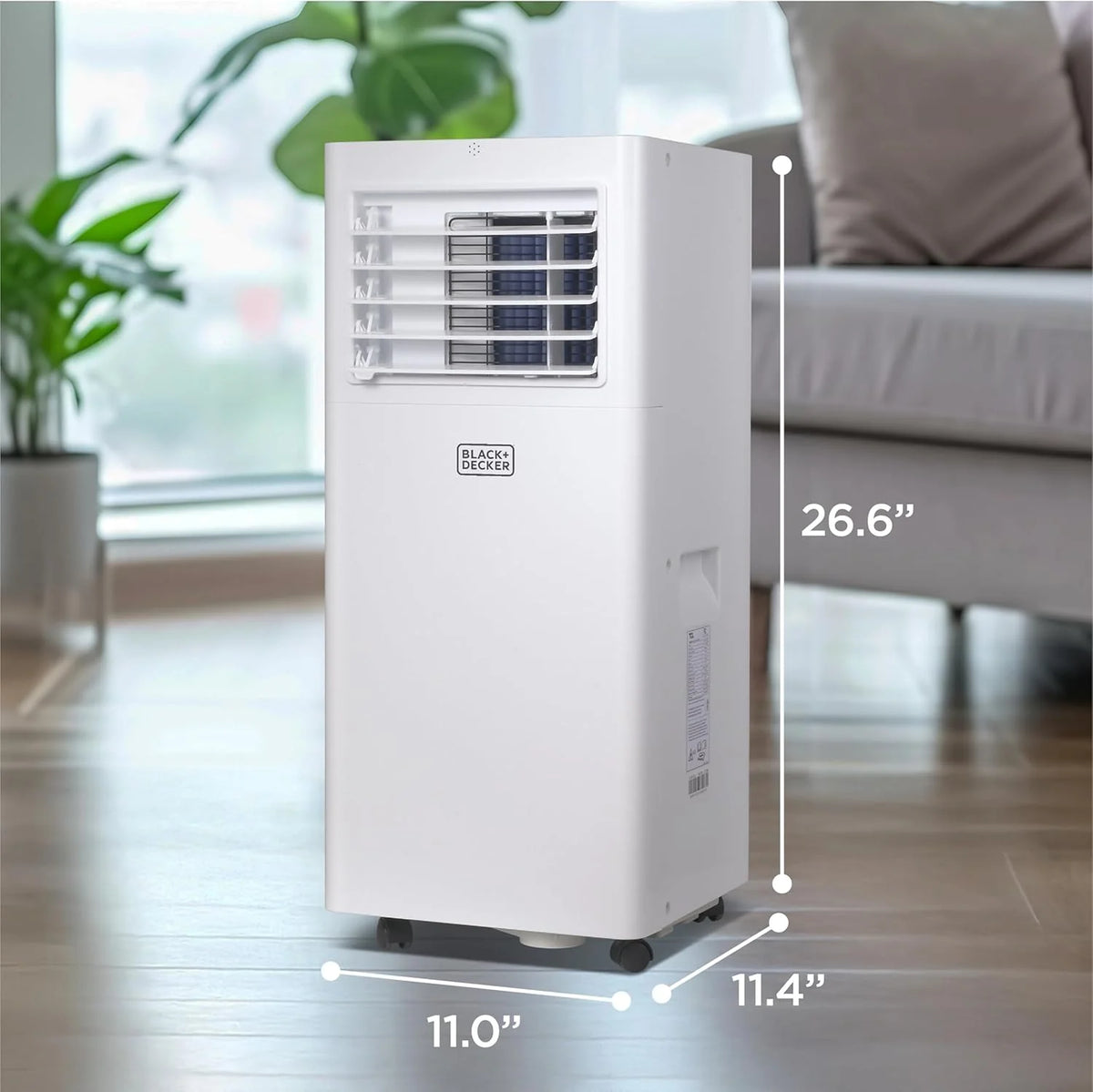 Portable Air Conditioner. 12.000 BTU (8.000 BTU SACC) for Rooms up to 550 Sq. Ft.. Portable AC with Follow Me Remote Control and Window Kit. BPACT12WT. White
