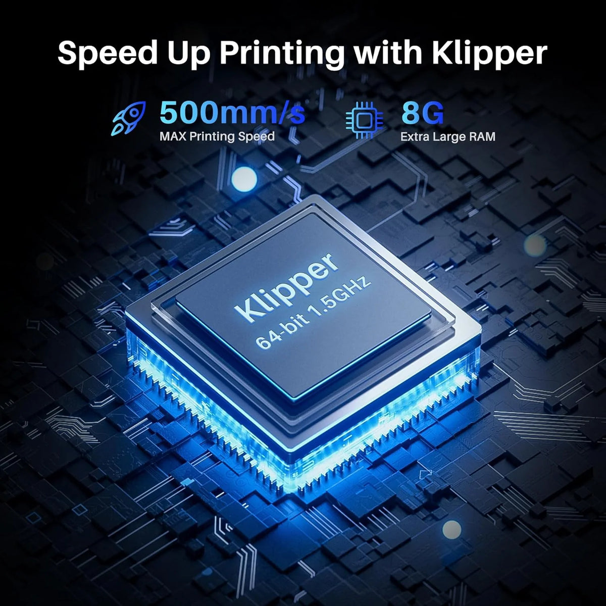 Printer with Auto Bed Leveling. Dual-Gear Direct Extruder. Dual Lead Screw Drive. Removable Capacitive Screen. 8.85x8.85x11in Large Printing Size