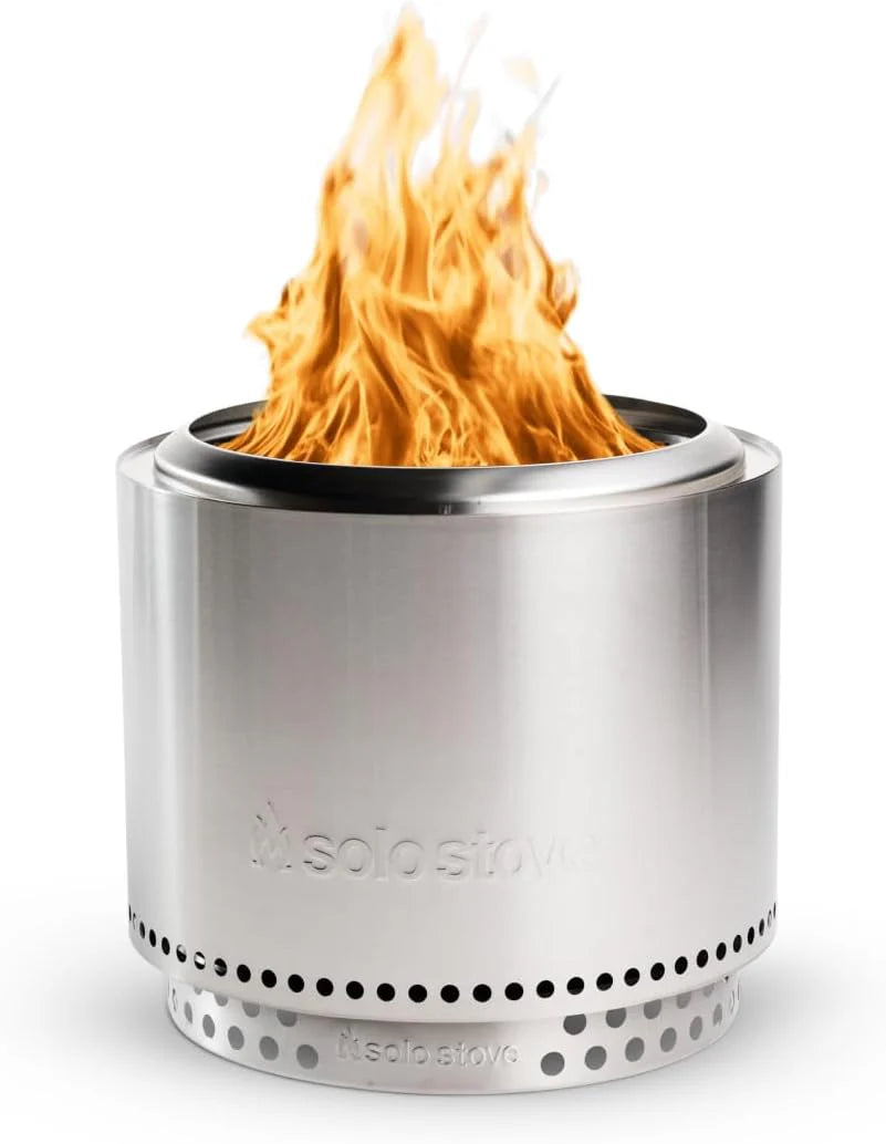 The Stove Fire Pit 2.0 with a bracket. 19.5-inch non-flaming pit. detachable ash tray - Portable outdoor fire pit - Stainless steel wood-burning fireplace. suitable for 4 - 6 people. weighs 21.75 pounds. ashes