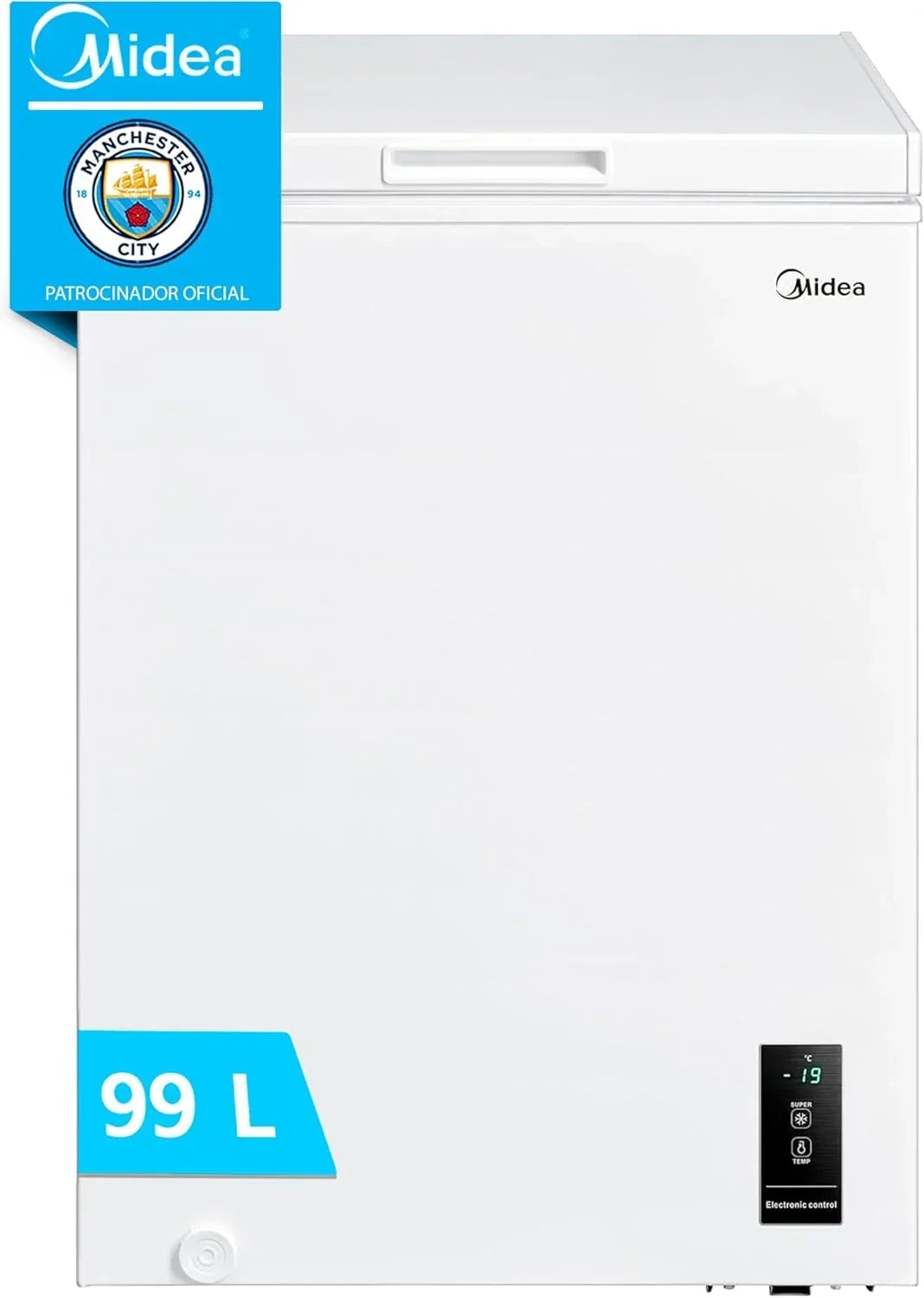 MIDEA Arcon Congelador Pequeño Horizontal de 99L. Motor Inverter. Control Electrónico de Temperatura. Tecnologia D-TYPE Tube. Cestas con Asa. Easy