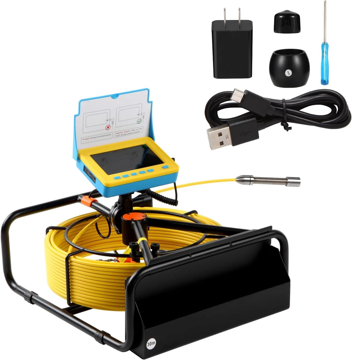 Sewer Camera. 4.3 Pipe Drain Inspection Camera with DVR Function & Snake Cable. Waterproof IP68 Borescope w/LED Lights (131.2ft/40M)