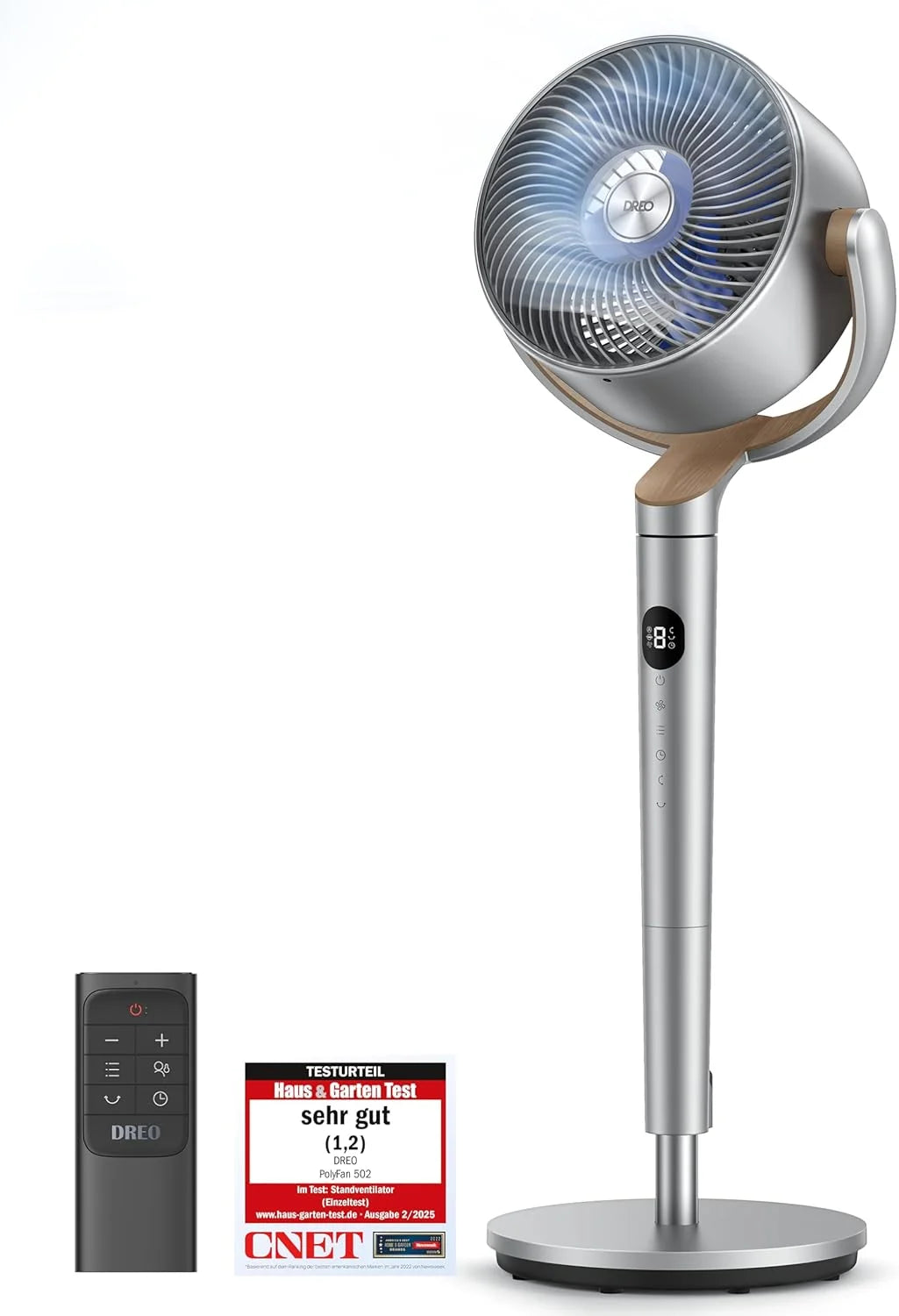 Dreo 20dB leiser Standventilator. 120°+120° Omni-direktionale oszillierende Ventilator. 26M Windentfernung. 1200m³/h Luftvolumen Echt Turbo-