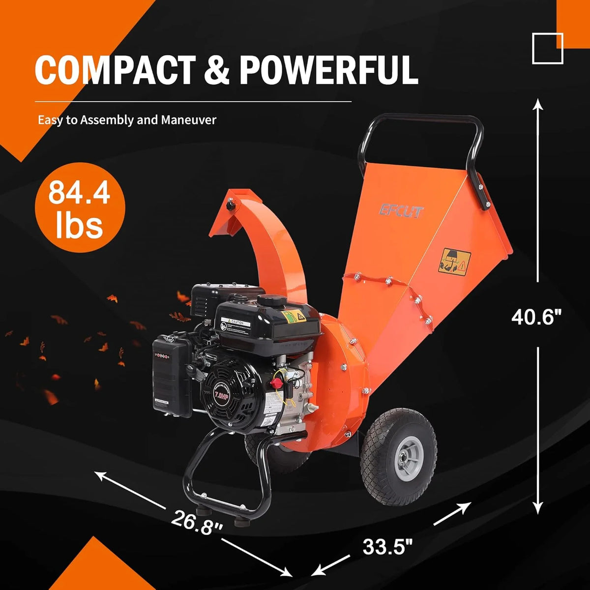 C40 Wood Chipper 4 inch Max Diameter Capacity 9 HP 274cc Gas Powered Engine Heavy Duty Shredder Mulcher