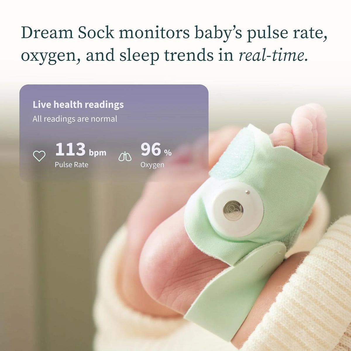 Two-channel camera tracking and notification function. which can monitor the baby's heart rate and blood oxygen level in real time. and display the results in 1080p high-definition through WiFi video for viewing.