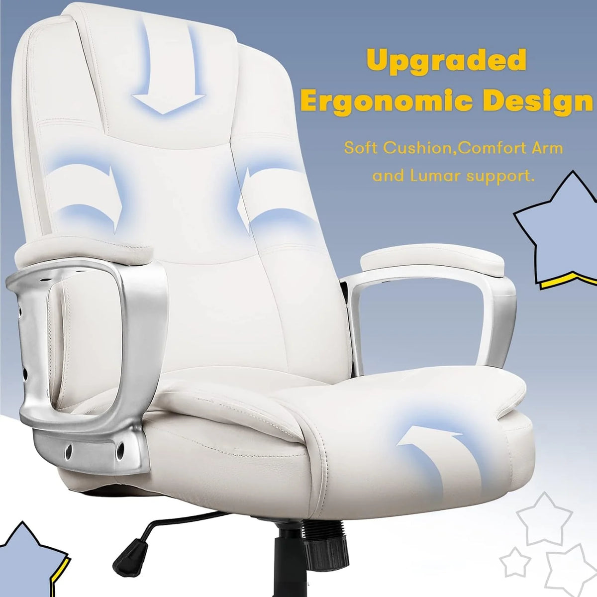 400 LBS Big and Tall Office Chair. Heavy Duty Ergonomic Computer Desk Chair for Home Office and Workspace
