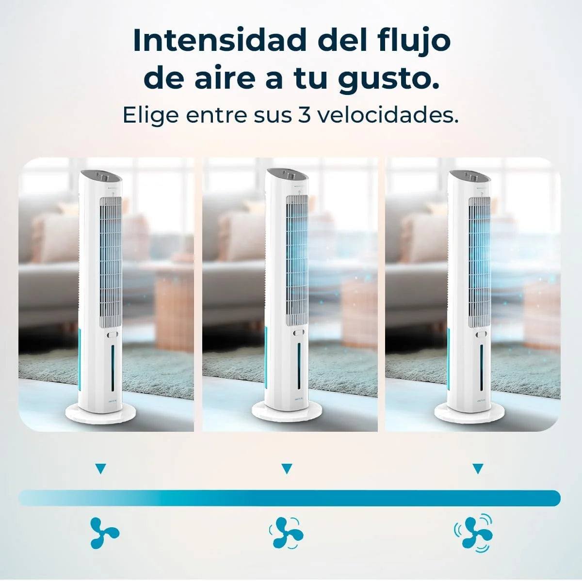 Cecotec Climatizador Evaporativo EnergySilence 2000 SkyCool. 60W. Depósito de 3L. Compatible con Aceites esenciales. 3 Velocidades. Oscilación de 50o.