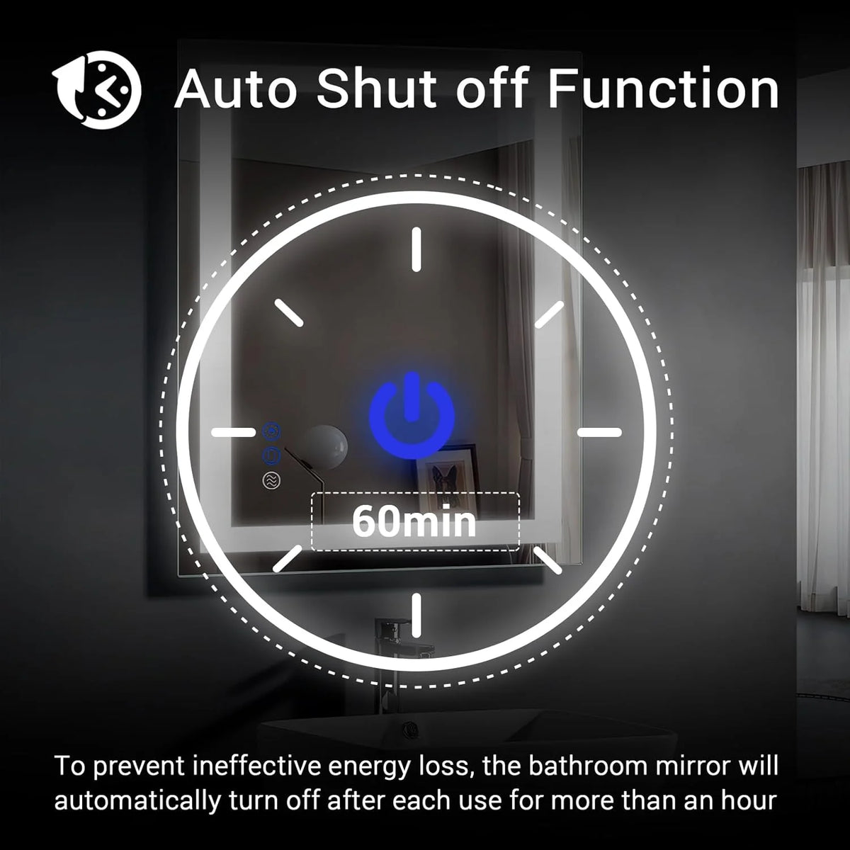 LED wall-mounted makeup mirror with lights - suitable for wall-mounted large makeup tables. Features intelligent touch buttons. anti-fog. water resistance. adjustable dimming. color adjustment. and magnifying glass function.