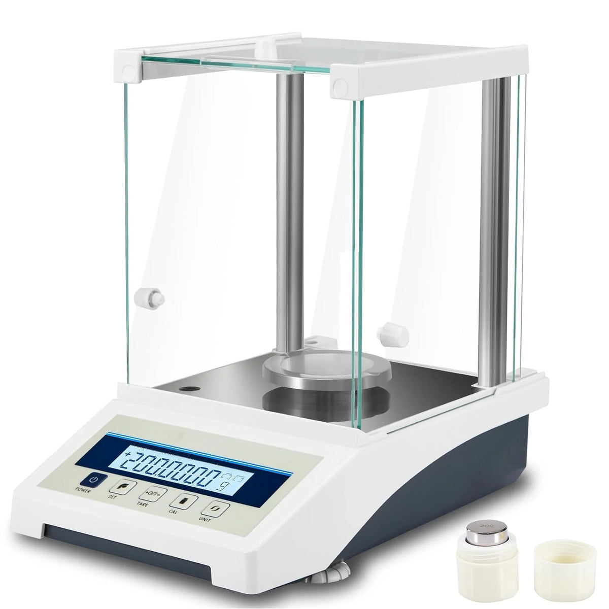 Lab Scale. Digital Analytical Balance 220g/ 0.1mg. High Precision Scientific Precision Scale Accuracy 0.0001g. Balance Scale for Coin/Jewelry/Powder with Weights and RS232 Interface