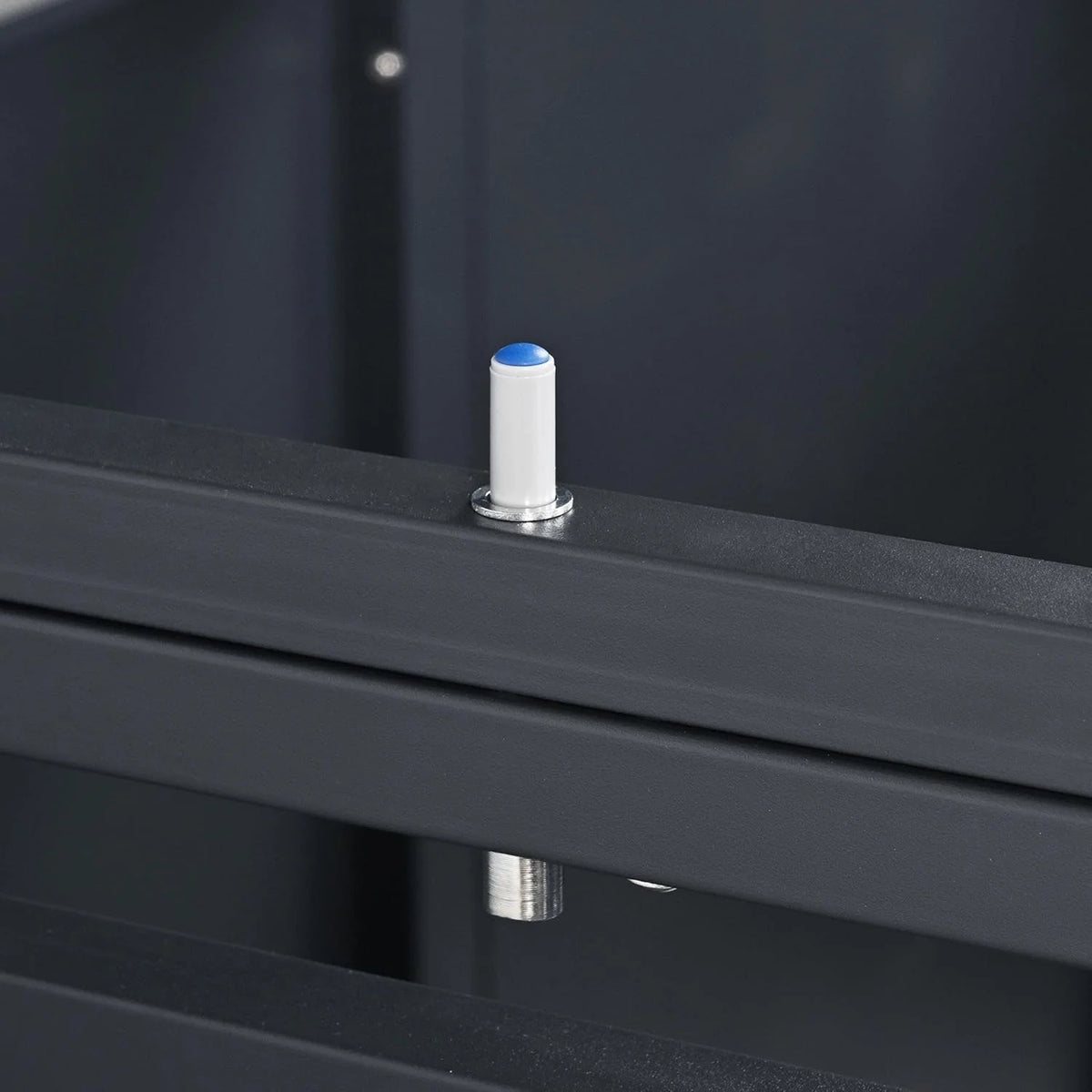 ESTEXO Mülltonnenbox Mülltonnenverkleidung mit Deckel Aufbewahrungsbox Müllbox Anthrazit mit Holzdekor (2 Türen)