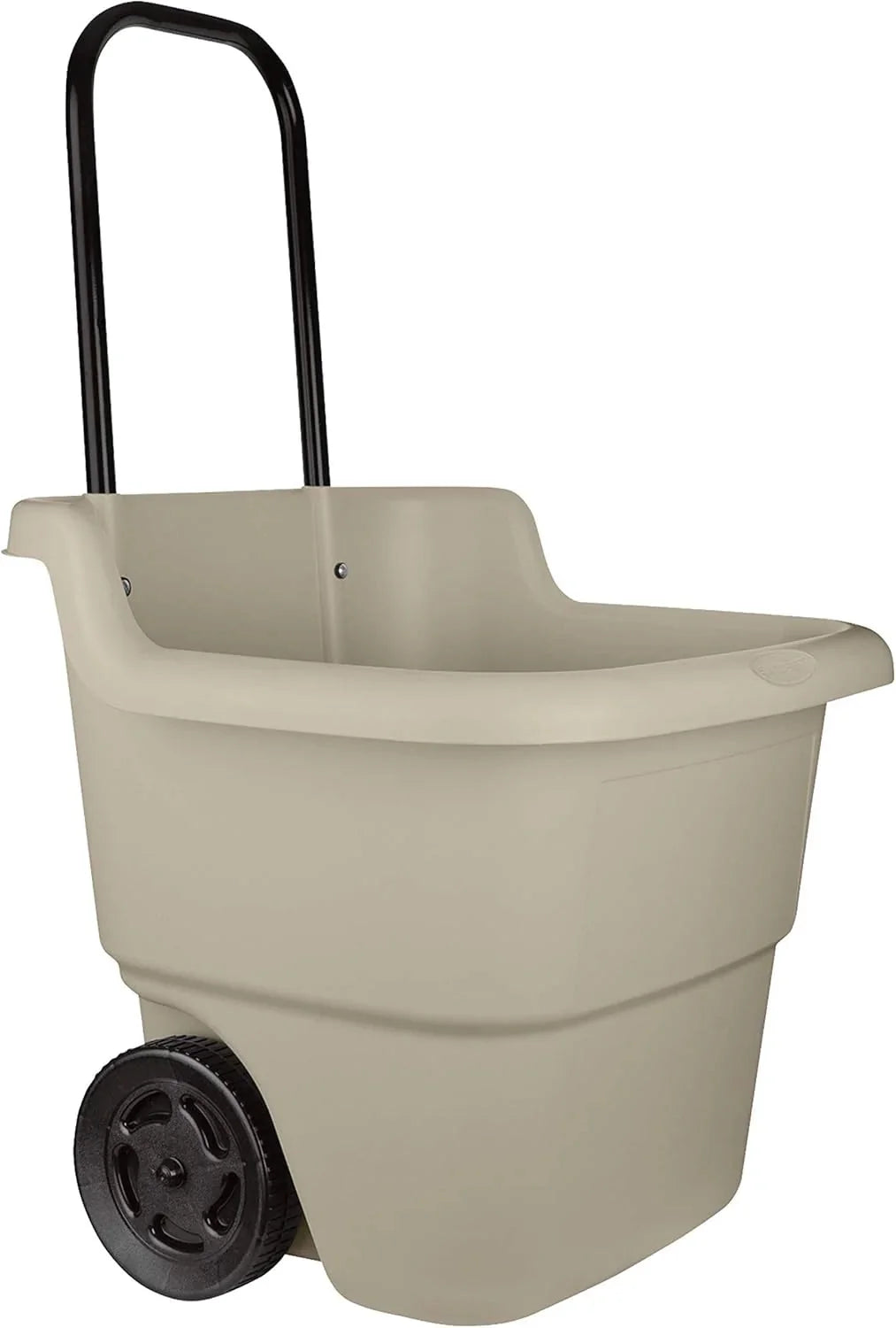 15.5 Gallon Multi-Purpose Rolling Cart with Wheels. Durable Plastic. Brown/Taupe