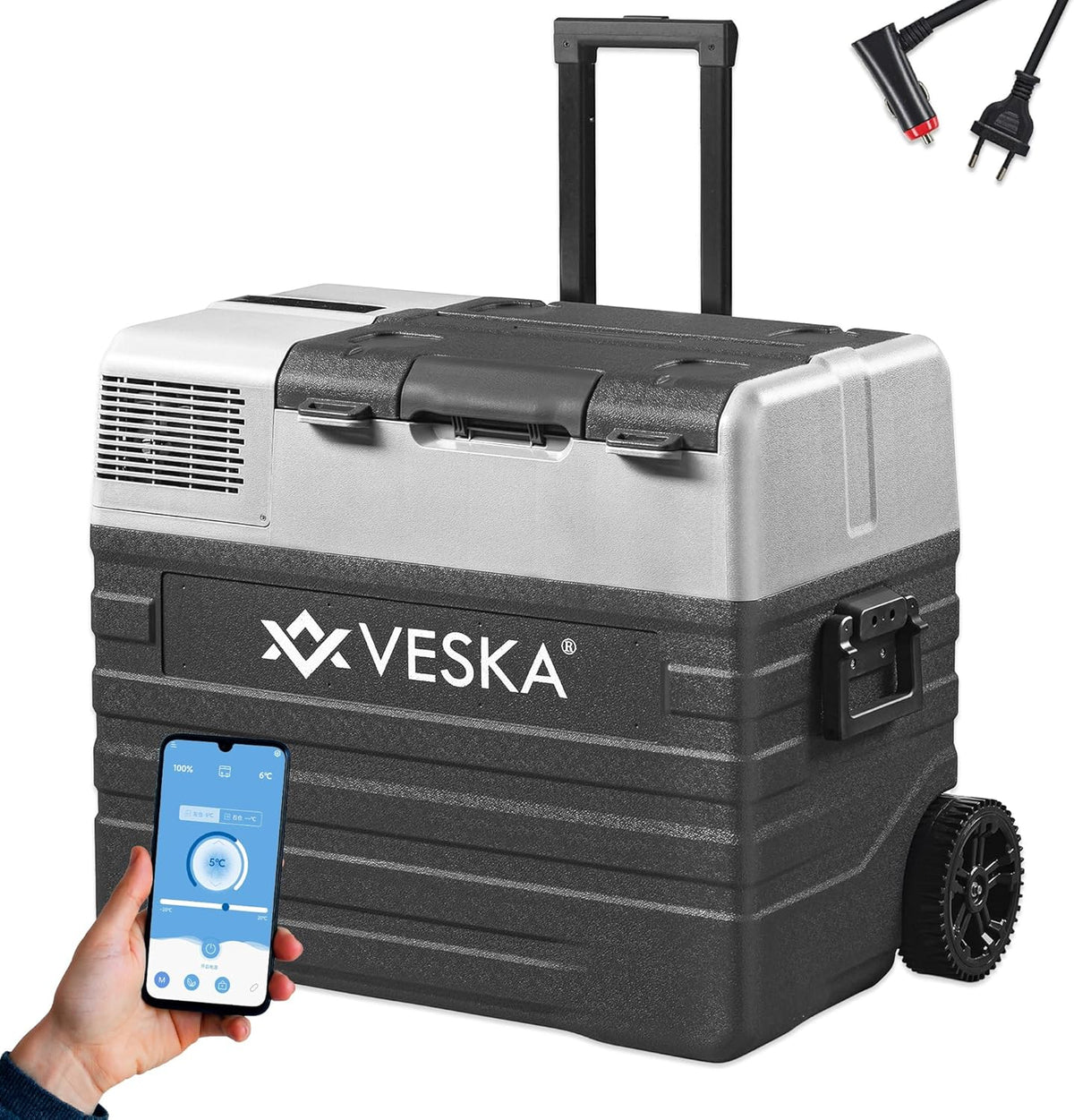 Kompressor Kühlbox elektrisch. Gefriertruhe mit APP-Steuerung. USB-Anschluss. 12/24V. 230V. Räder. transportabler Kühlschrank. Kühltruhe. Gefrierbox
