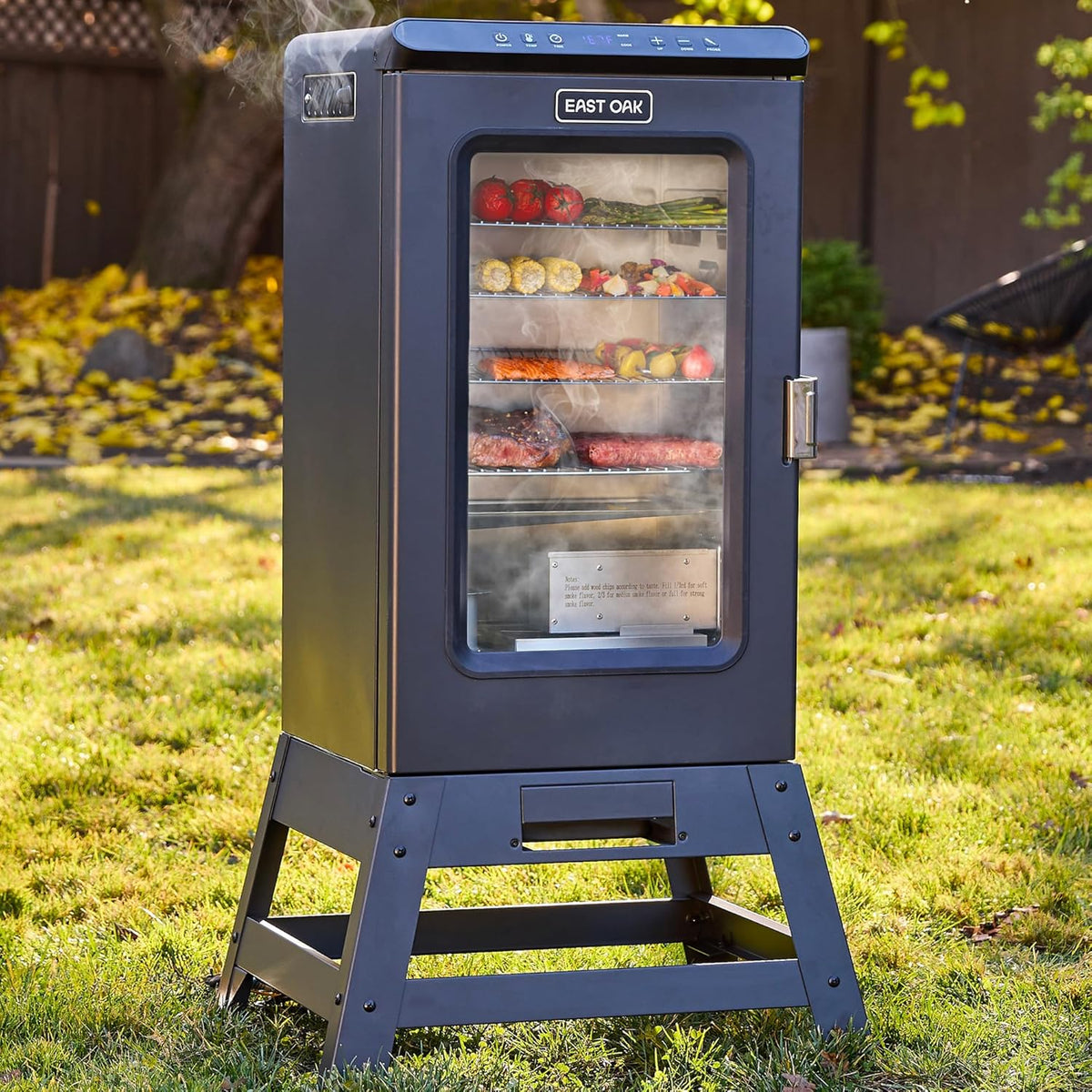 30-inch electric oven | Built-in meat detector and outdoor-specific stand | Up to 6 times longer baking time. adjustable side spice loader | With a 725 square inch cooking area. it can achieve more baking effects