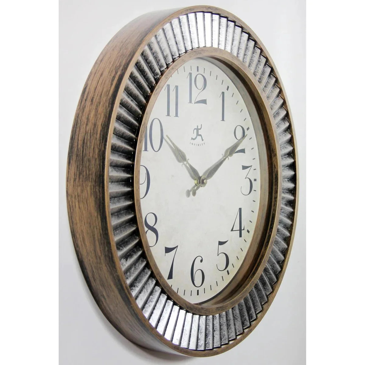 16 Inch Rustic Industrial Wall Clock. Decorative Round Clock for Home