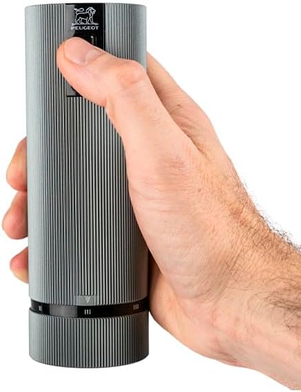 Double-flavor spice grinder + Salt grinder - Electric rechargeable series u'Select 15 cm - Pepper grains + Salt gem set - 6 preset flour settings