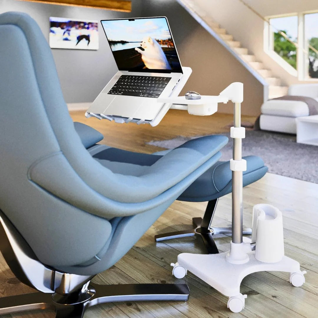 Adjustable laptop stand - Portable computer table and comfortable desk suitable for beds. sofas or offices - Portable mobile workstation. can be tilted - Suitable for devices under 16 inches - Brown and black