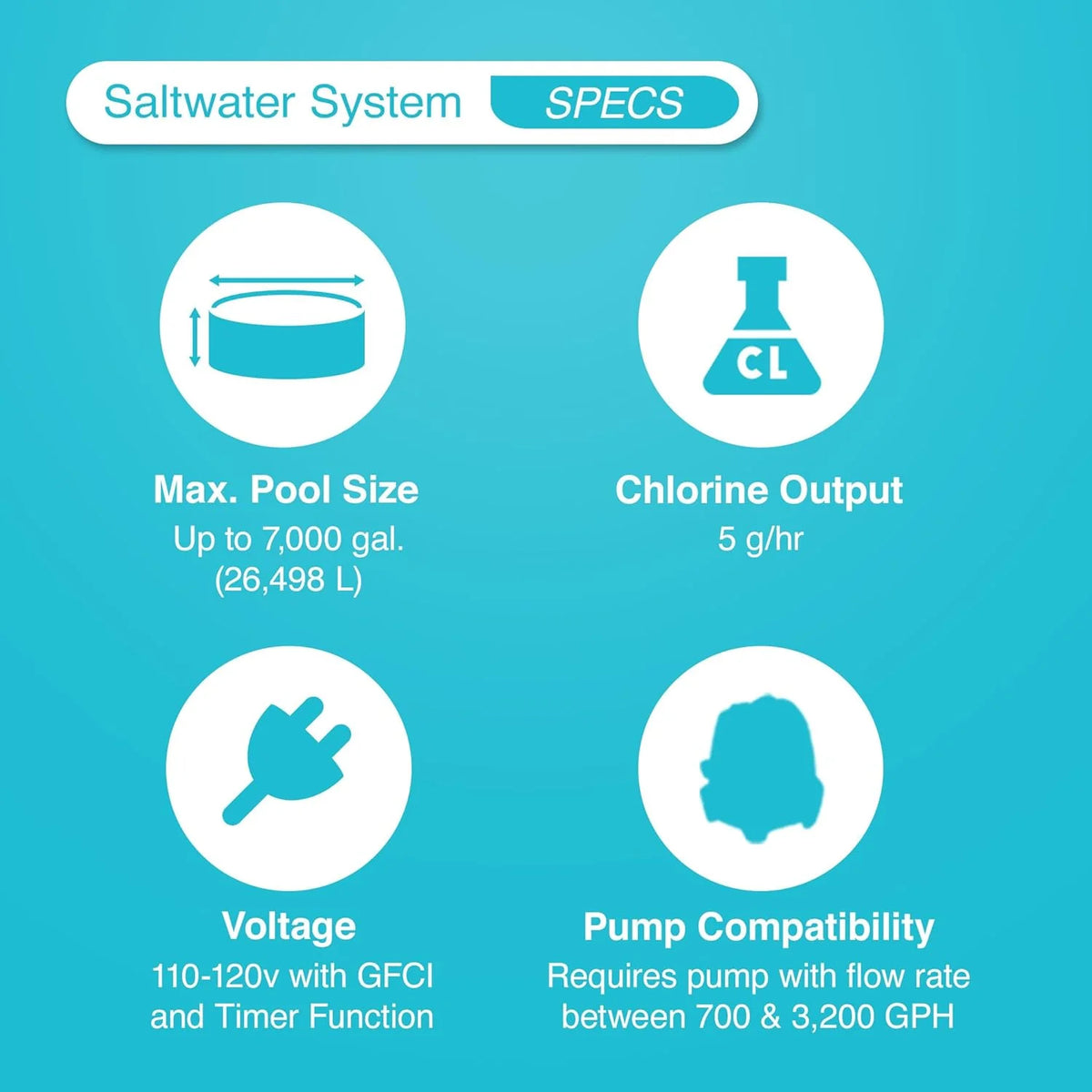 Krystal Clear Saltwater System for Above-Ground Pools up to 15.000 Gallons