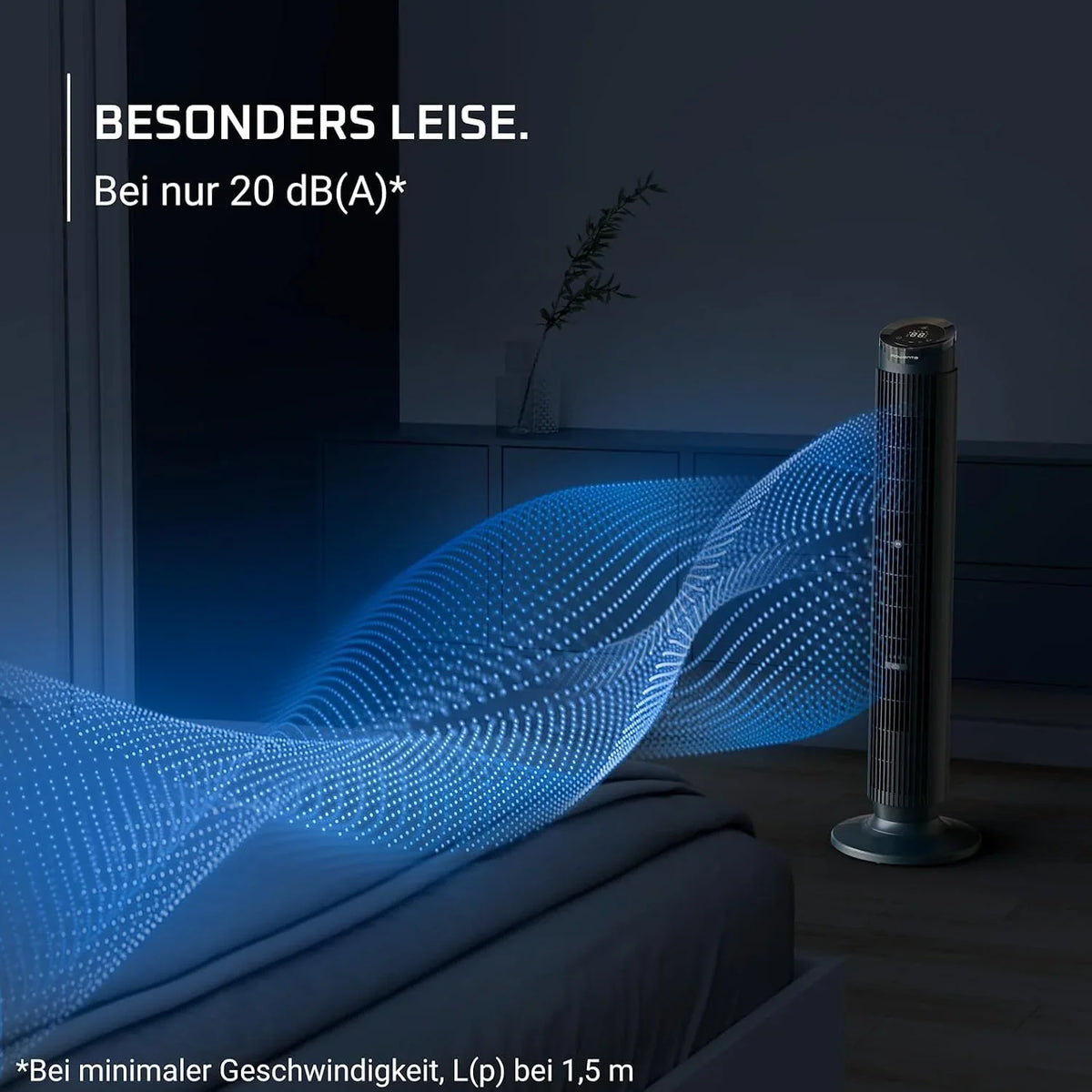 Rowenta Eole Silence Force Turmventilator. leistungsstark. Silent-Modus. 12 Geschwindigkeitsstufen. 5 Automatikmodi. Timer. 60-90°-Schwenkung.