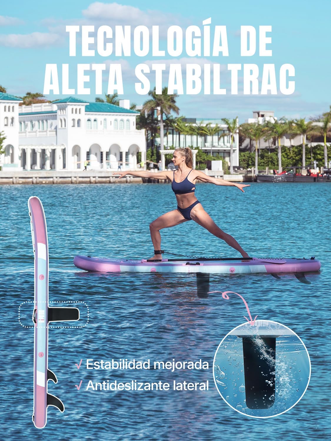 Niphean Tabla Paddle Surf Hinchable. Tabla de Paddle Surf 305 cm con Aletas de Equilibrio para Principiantes y Accesorios Resistentes. Sup Board para